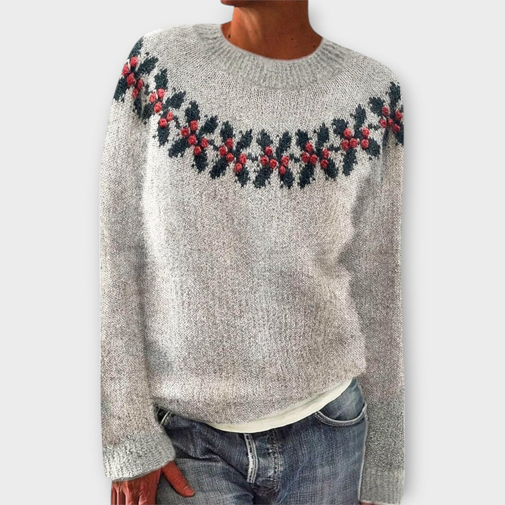 Simone - Bequemer Weihnachts-Pullover für Damen | Festlicher Strickpullover mit Weihnachtsmotiv