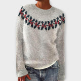 Simone - Bequemer Weihnachts-Pullover für Damen | Festlicher Strickpullover mit Weihnachtsmotiv