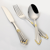 GlowCut – 24 or 48-Piece Stainless Steel Cutlery Set with Gold Finish