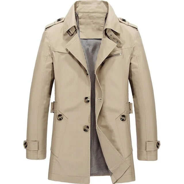 Trenchcoat – Stylish Long Coat – Khaki