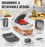 10-in-1 Vegetable Slicer with 8 Versatile Blades – Quick Cutting, Chopping & Grating for Effortless Meal Prep!