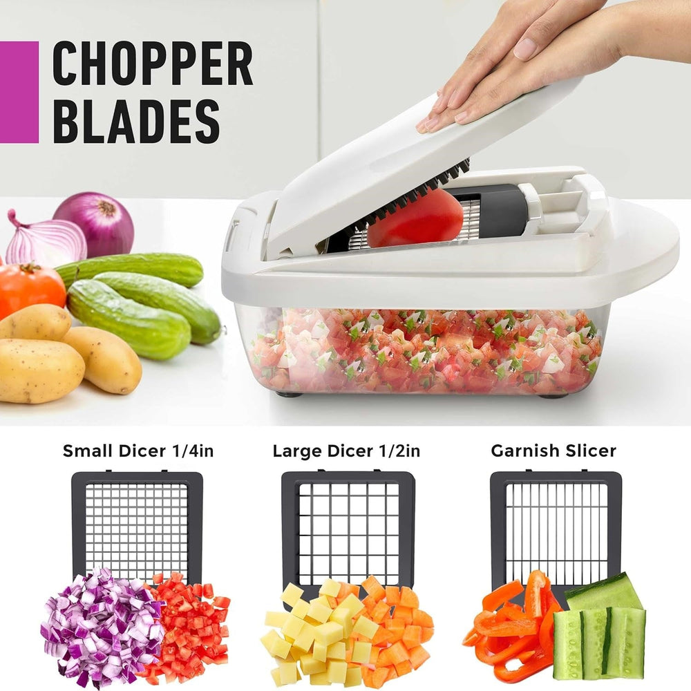 10-in-1 Vegetable Slicer with 8 Versatile Blades – Quick Cutting, Chopping & Grating for Effortless Meal Prep!