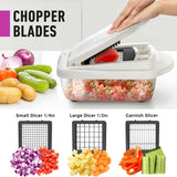 10-in-1 Vegetable Slicer with 8 Versatile Blades – Quick Cutting, Chopping & Grating for Effortless Meal Prep!