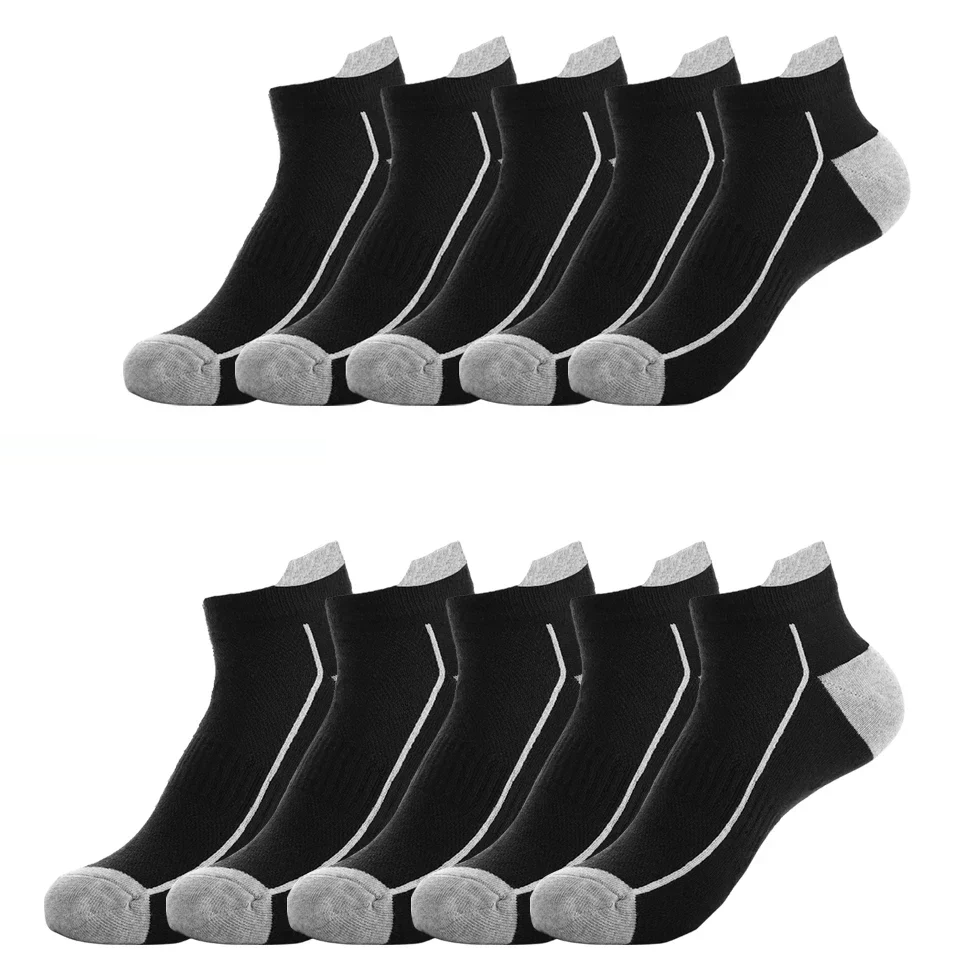 10 Pairs Men's Sports Socks - Breathable Bamboo, Anti-Slip, Comfortable & Moisture-Wicking