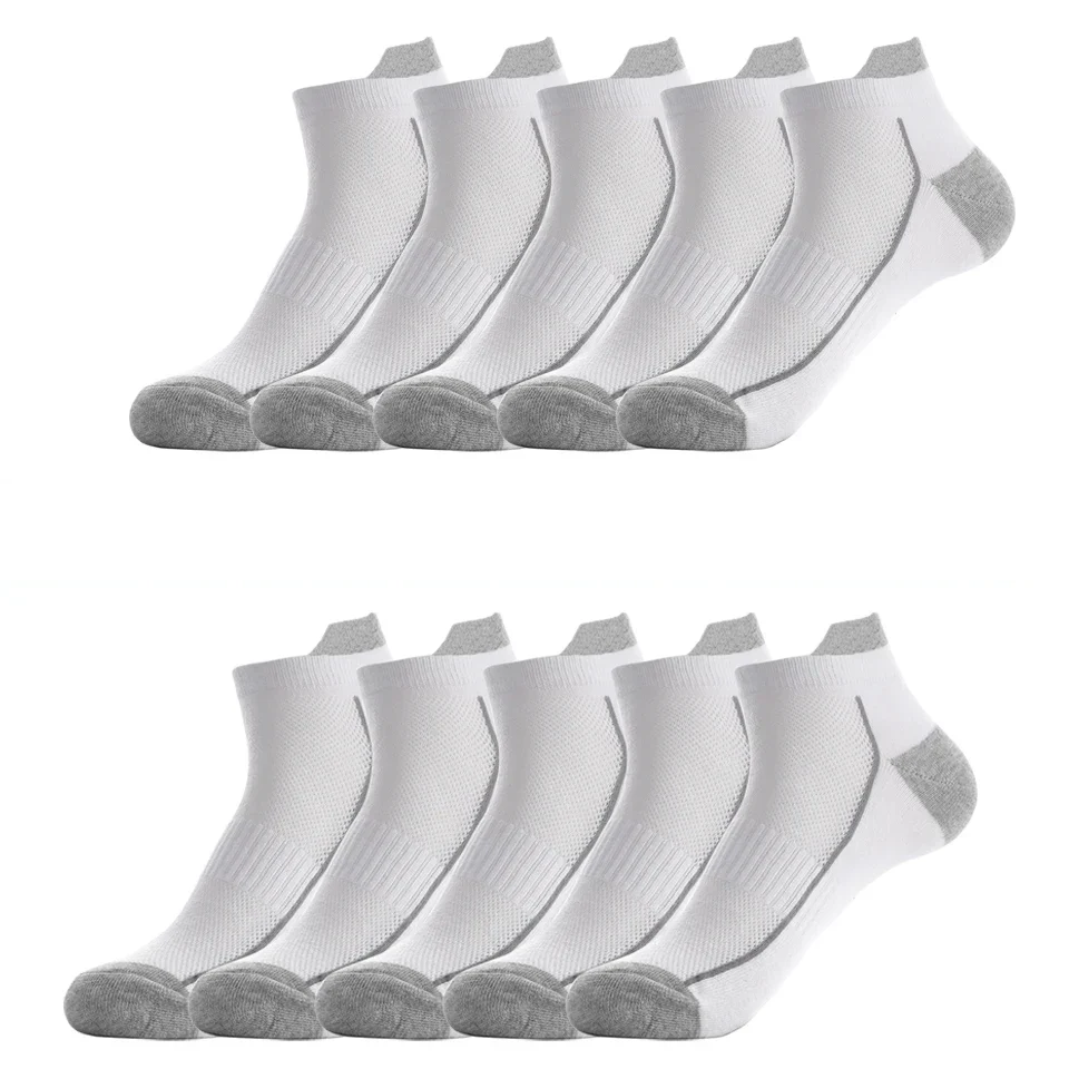 10 Pairs Men's Sports Socks - Breathable Bamboo, Anti-Slip, Comfortable & Moisture-Wicking