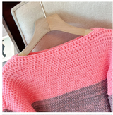 Cozy Plus-Size Fall Sweater - Lounge-Style with Trendy Color-Block Patch Design
