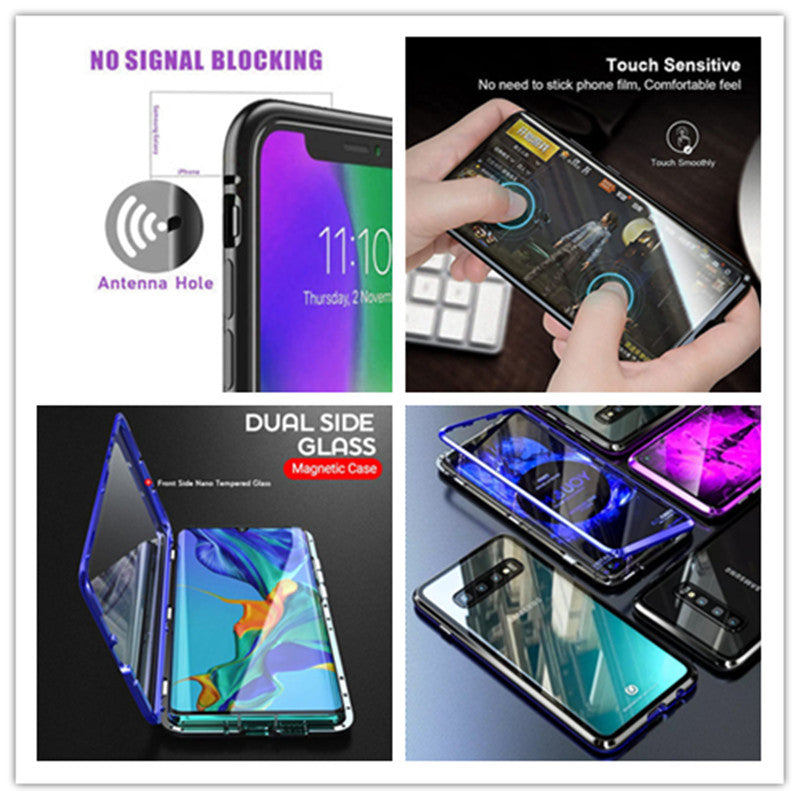Magnetic Glass Phone Case – 360° Protection, Tempered Glass & Samsung Galaxy S21/S22/S23