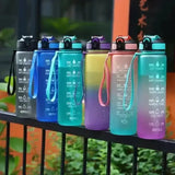 1L Inspirational Time Marked Water Bottle - Motivational Hydration Tracker for Daily Goals