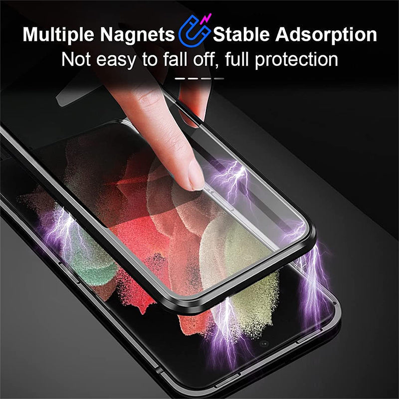 Magnetic Glass Phone Case – 360° Protection, Tempered Glass & Samsung Galaxy S21/S22/S23