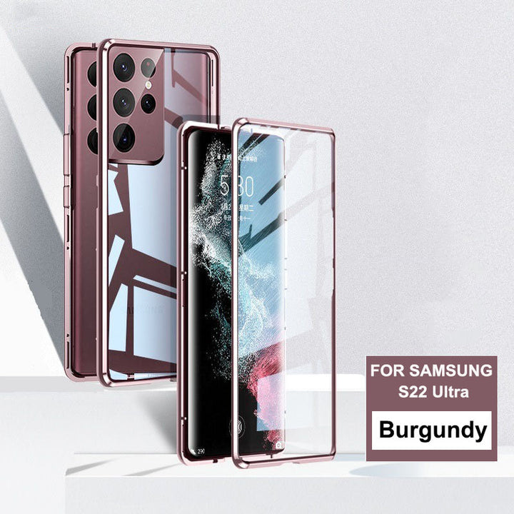 Magnetic Glass Phone Case – 360° Protection, Tempered Glass & Samsung Galaxy S21/S22/S23