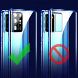 Magnetic Glass Phone Case – 360° Protection, Tempered Glass & Samsung Galaxy S21/S22/S23