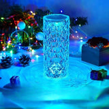 LED Crystal Table Lamp – 16 Colors, Touch & Remote Control, Rechargeable 21×9cm