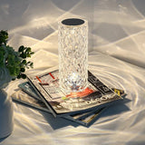 LED Crystal Table Lamp – 16 Colors, Touch & Remote Control, Rechargeable 21×9cm