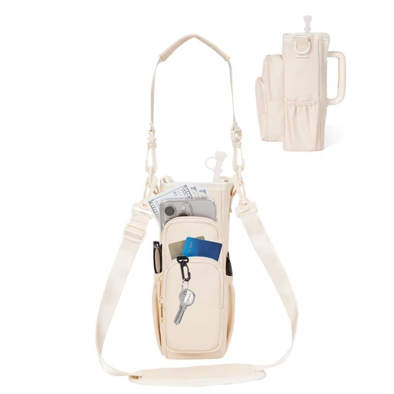 Insulated Water Bottle Sling Bag – Crossbody Strap, Zip Closure & 7 Colors