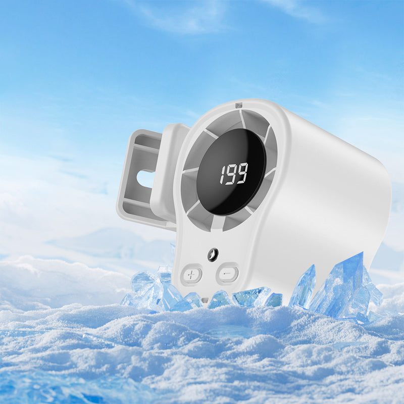 Mini Clip Fan – Rechargeable 4000mAh, 3 Speeds & LED Display for Car & Desk