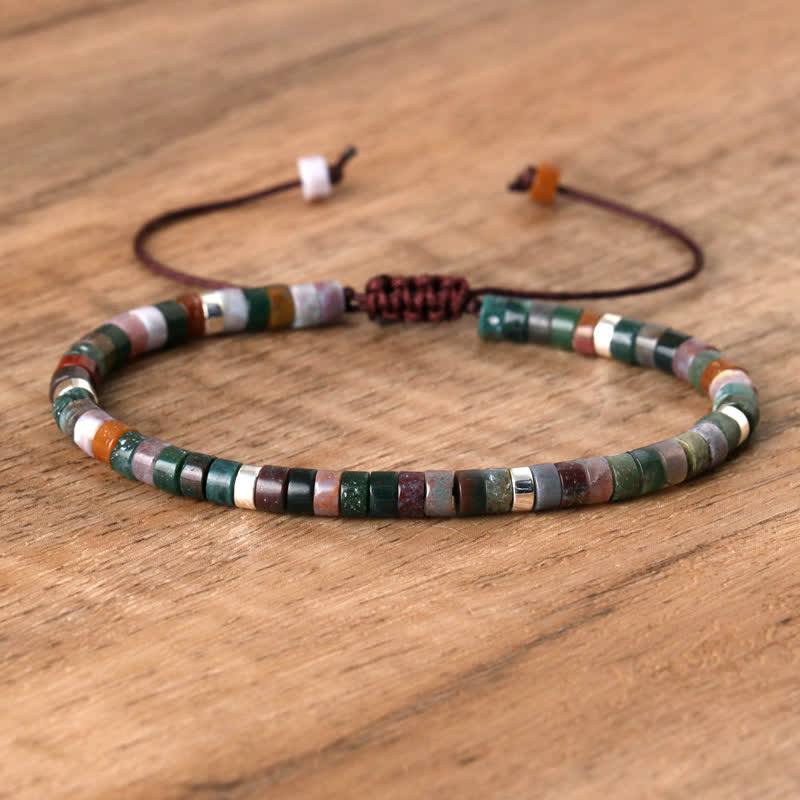 Seraphina – Braided Bracelet with 2.4mm Natural Stone Beads