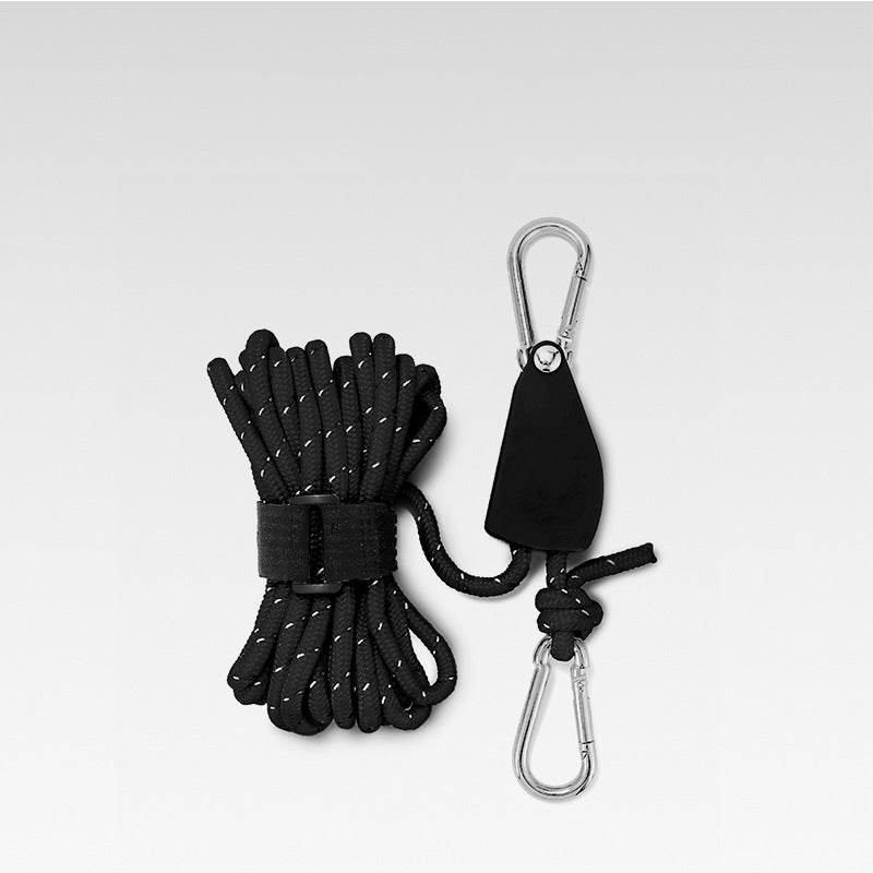 Tent Guy Line with Pulley System – 190kg Capacity, Reflective, Aluminum Alloy