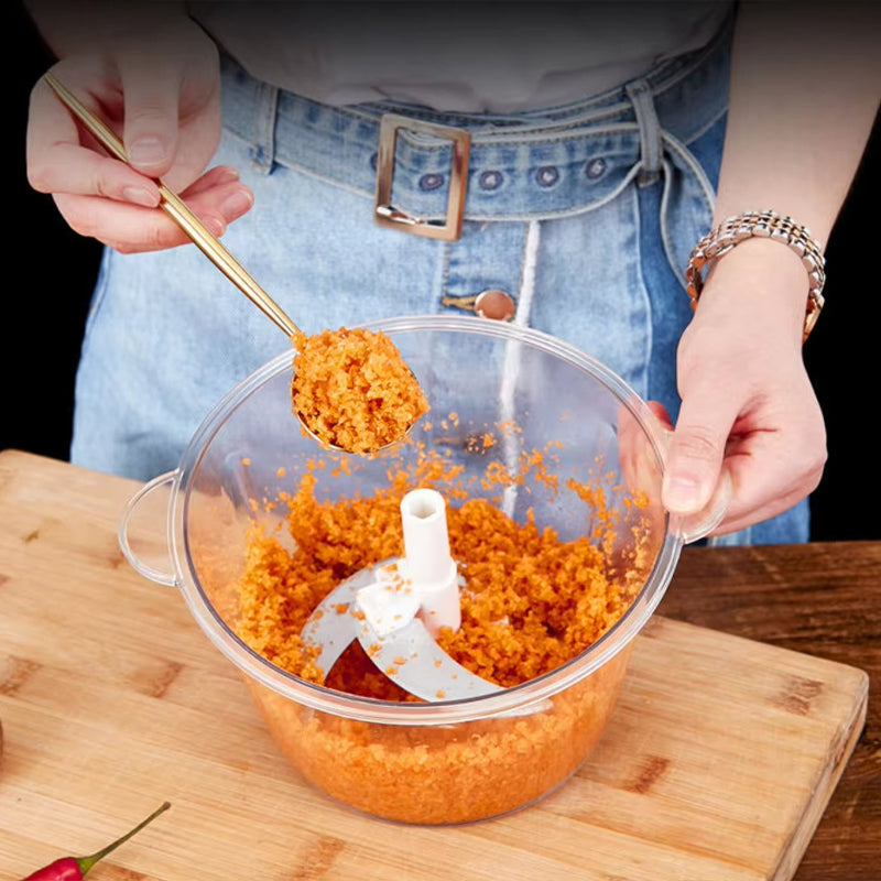 Manual Food Chopper – Stainless Steel Blades, Pull-Lever & 700/1500/2000ml