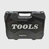 108-Piece Chrome Vanadium Ratchet Wrench Set - TorqueMaster