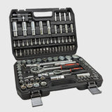 108-Piece Chrome Vanadium Ratchet Wrench Set - TorqueMaster