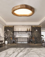 Le Halo Bois Ceiling Light | Rustic Wood-Inspired LED Lamp