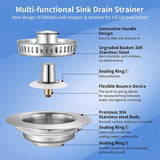 Upgrade 3-in-1 Kitchen Sink Drain Strainer | Kalsten