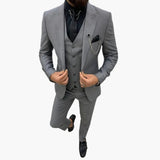Men's Three-Piece Suit – Notch Lapel, Vest Included & Tailored Fit