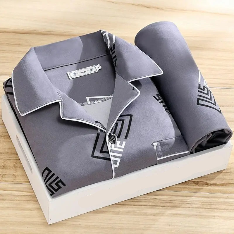 Oliver Luxe Men's Pyjama Set – Dark Grey