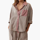 Women's Pajama Set – Button Top & Elastic Pants