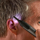 Nose & Ear Hair Trimmer – Ultra-Thin LED Light, Stainless Steel Blades, 15×2.5cm Grey