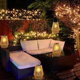 Handwoven Solar Garden Light – Warm White LED, Waterproof Pathway Lantern