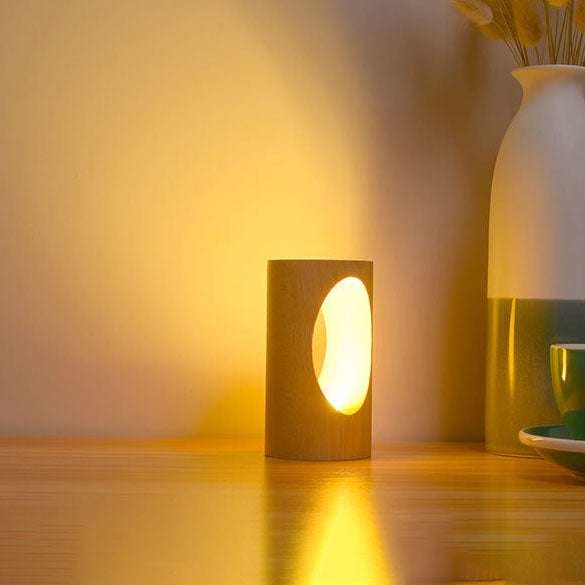Stylish LED Table Lamp with Wooden Base - Modern Home Lighting Solution