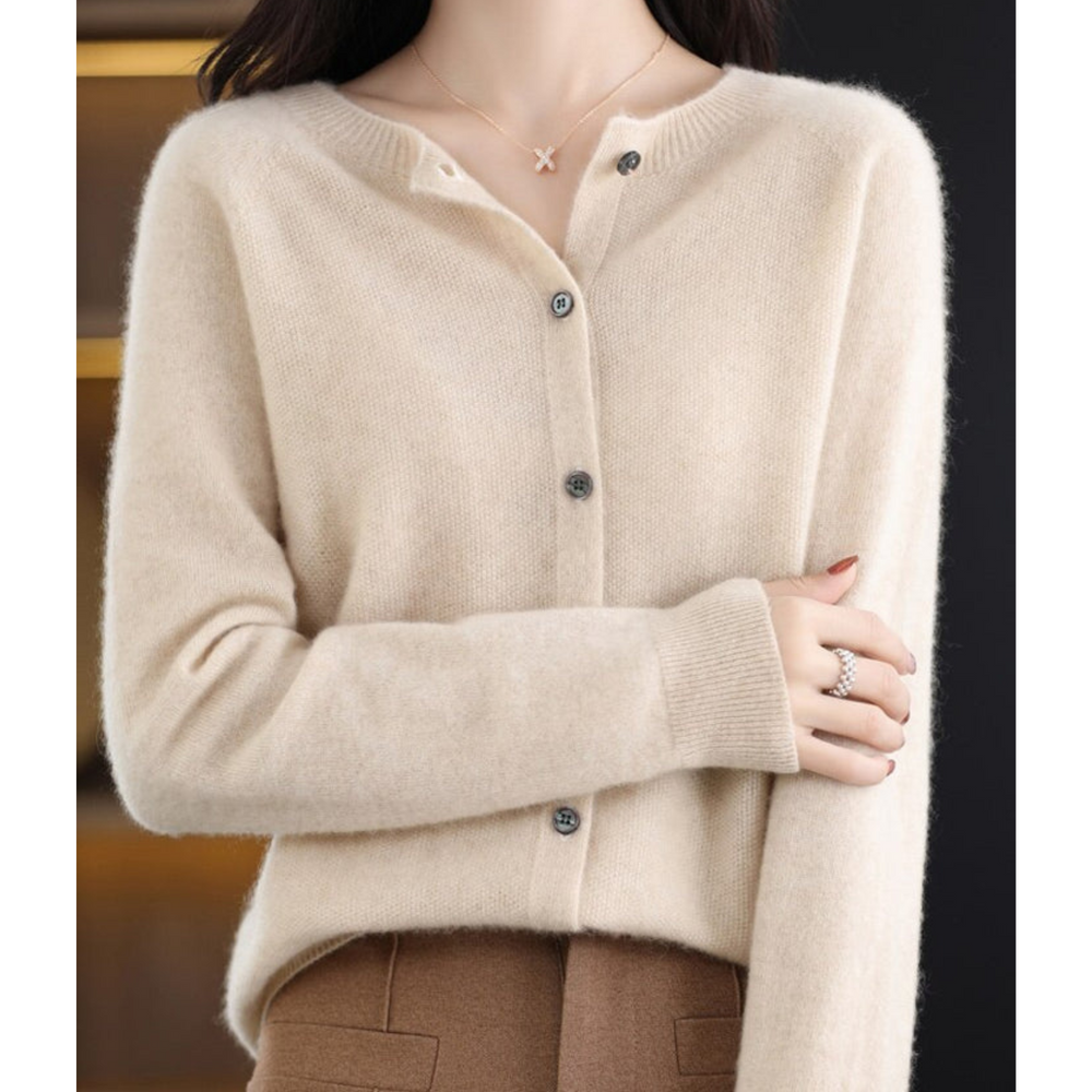 Ladies' Round Neck Cardigan – Amalia Autumn Enchantment