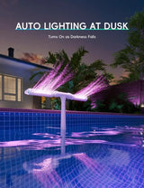 Solar Pool Fountain – RGB LED Dual-Arch Jets, Remote & App Control & 10-Hour Runtime