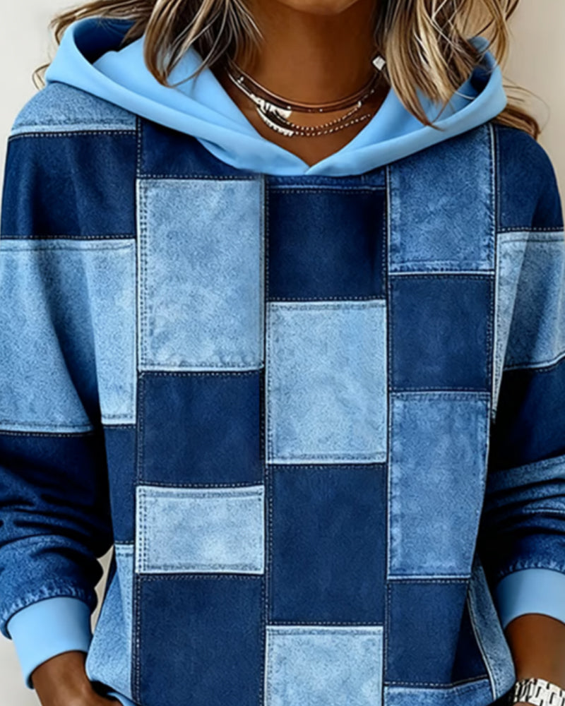 Stylish Long Sleeve Checkered Hoodie for Men & Women - Comfortable & Trendy Casual Wear