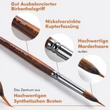 Detail Paint Brush Set – Wood Handle, Fine Synthetic Tips & 4 or 6 Pieces