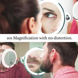 LED Makeup Mirror – 10x Magnification, Flexible Gooseneck & Suction Cup