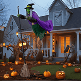 11.5-Foot Lighted Flying Witch Decoration