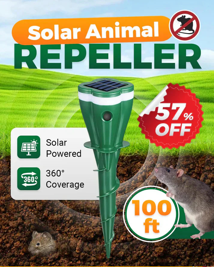 Solar Mole & Rodent Repellent Stake – Waterproof, Vibration Deterrent & 100ft Range
