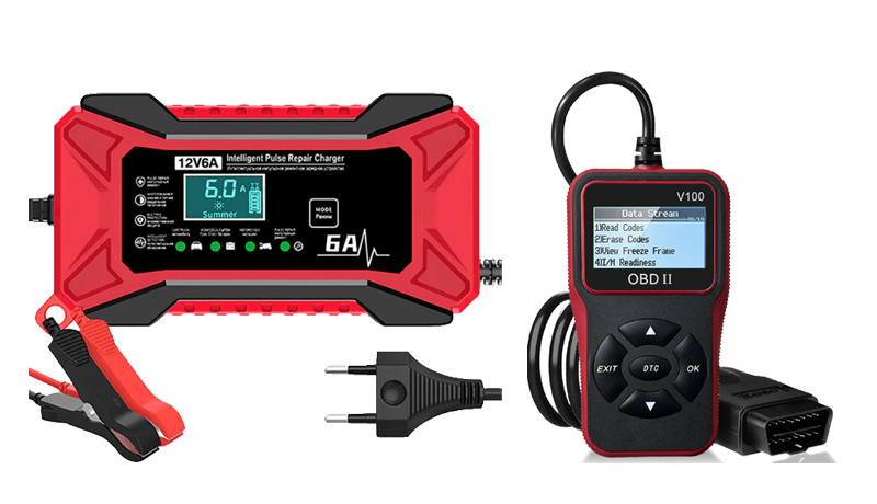 12V Car Battery Charger – 6A, LCD Display, Pulse Repair & 4–100Ah