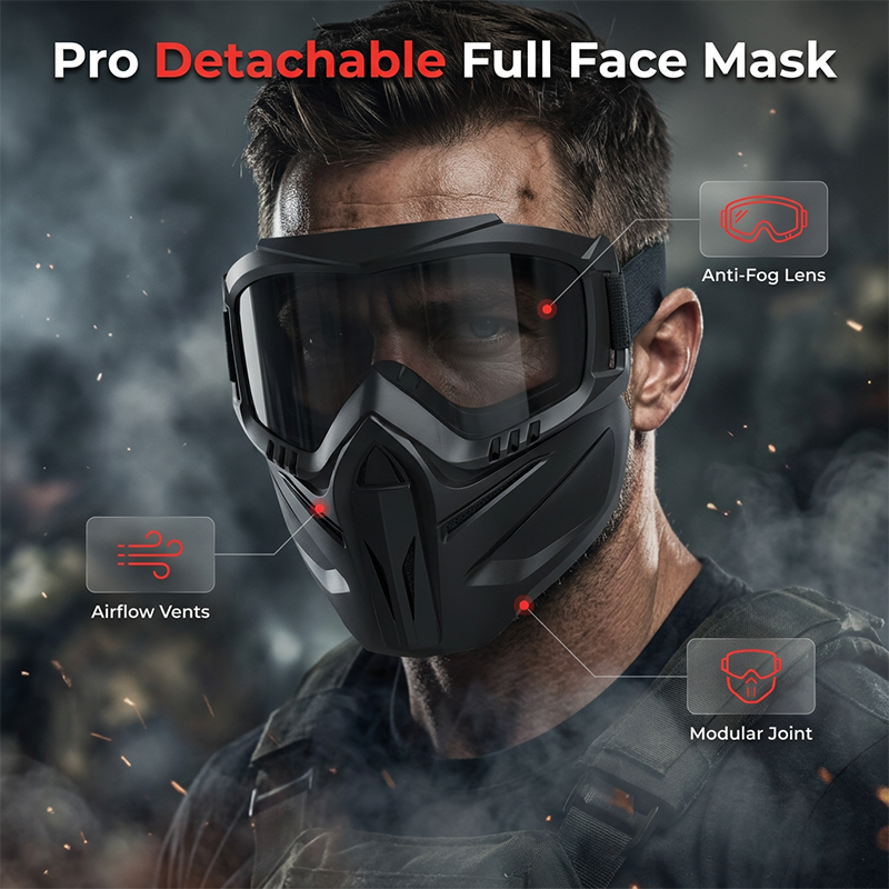 Face Shield with Removable Goggles – Polycarbonate, Anti-Fog & Welding/Motorcycle Use
