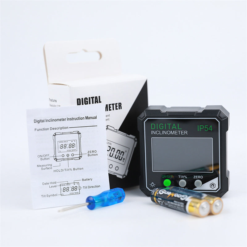 Digital Angle Finder – Magnetic, IP54 Waterproof & 360° with ±0.2° Accuracy