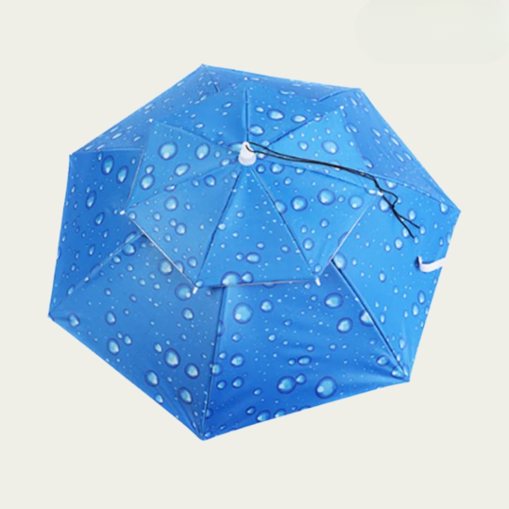 Hands-Free Umbrella Hat – 77cm Canopy, Adjustable Chin Strap & Sun/Rain Protection