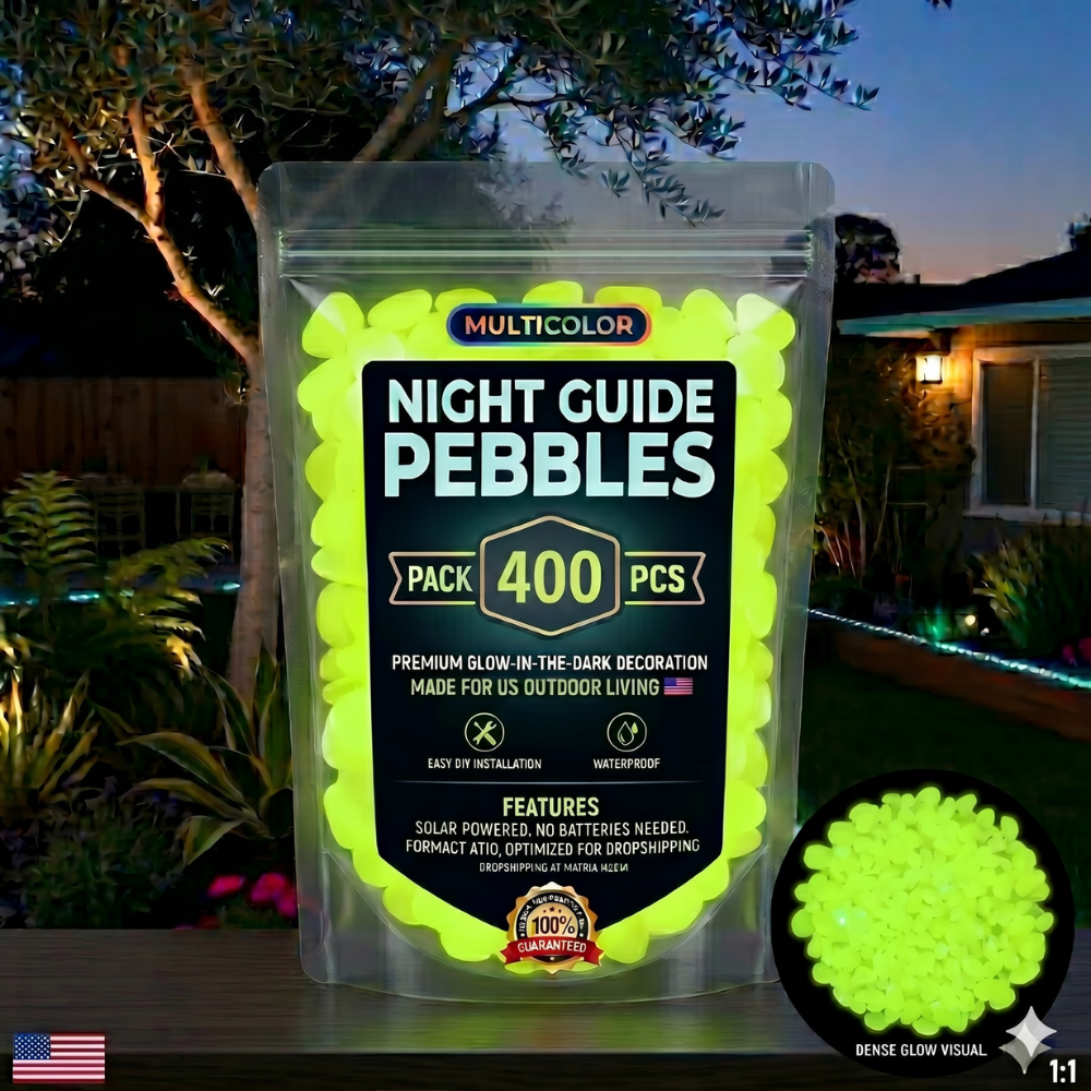 Glow-in-the-Dark Garden Pebbles – Solar-Charged Resin, 10-Hour Glow, Garden & Aquarium Safe