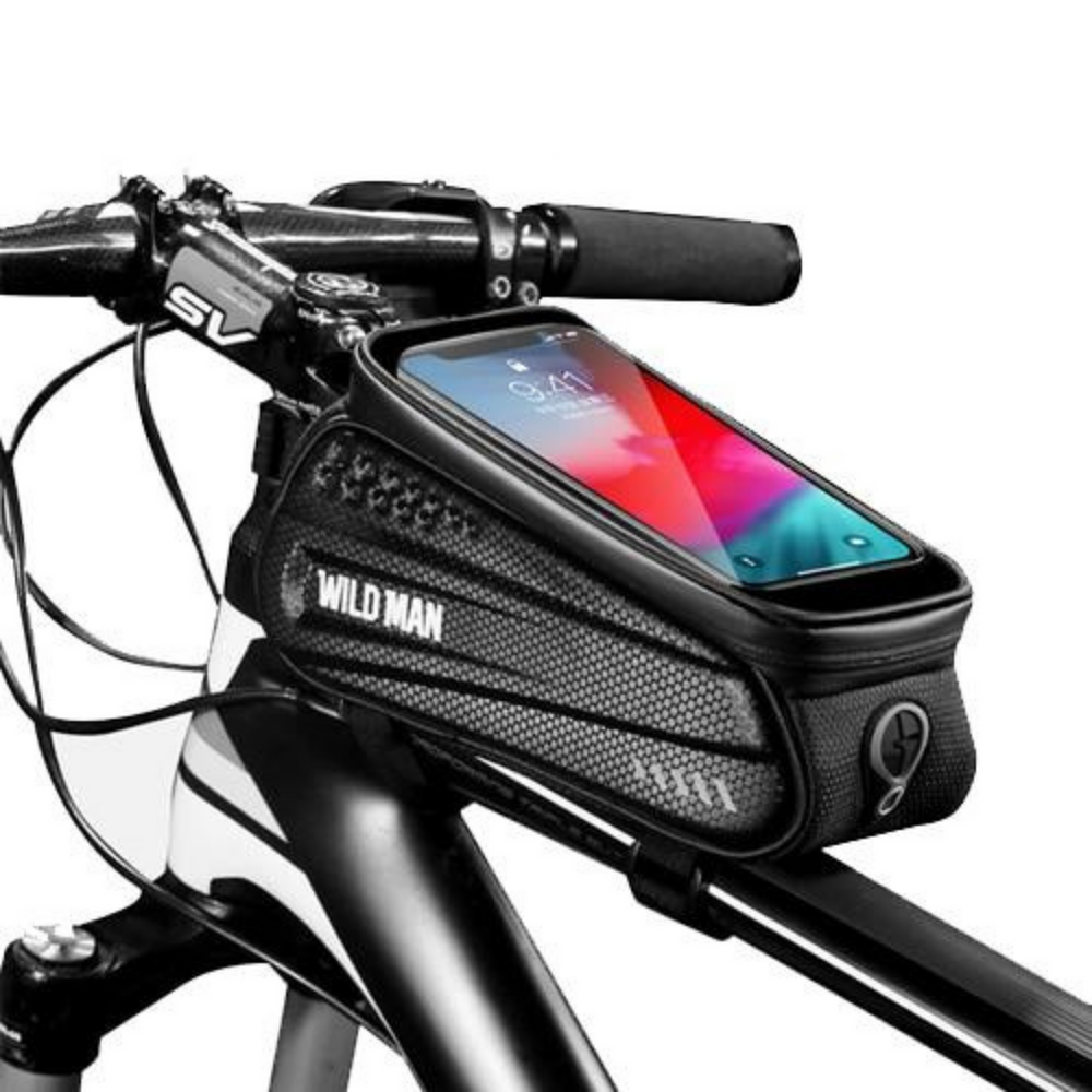 Optimized Product Title: "Wasserdichte Fahrrad-Rahmentasche mit Handy-Fenster – Hardcase für sicheres Smartphone-Management" 

This title includes relevant keywords for better visibility in Google Shopping while clearly describing the product's features.