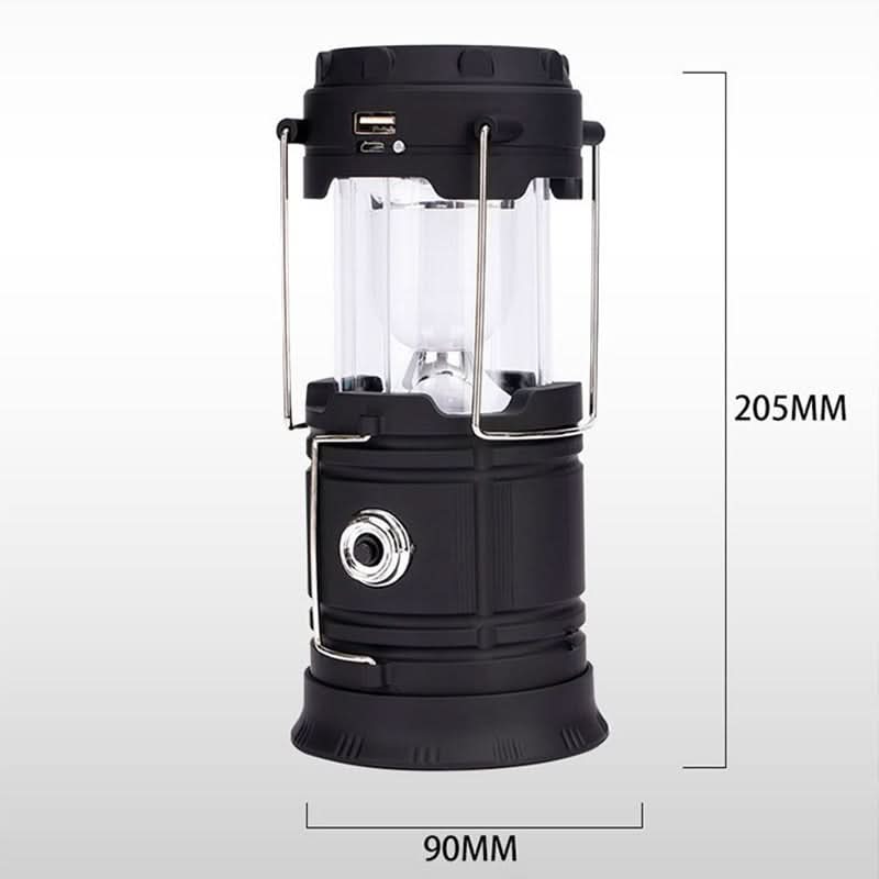 Solar LED Camping Lantern – USB Power Bank, Telescopic & Rechargeable