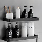 Kalsten | Matt Black Bathroom Set Modern 1/2 - Piece Stainless Steel Bath Rack