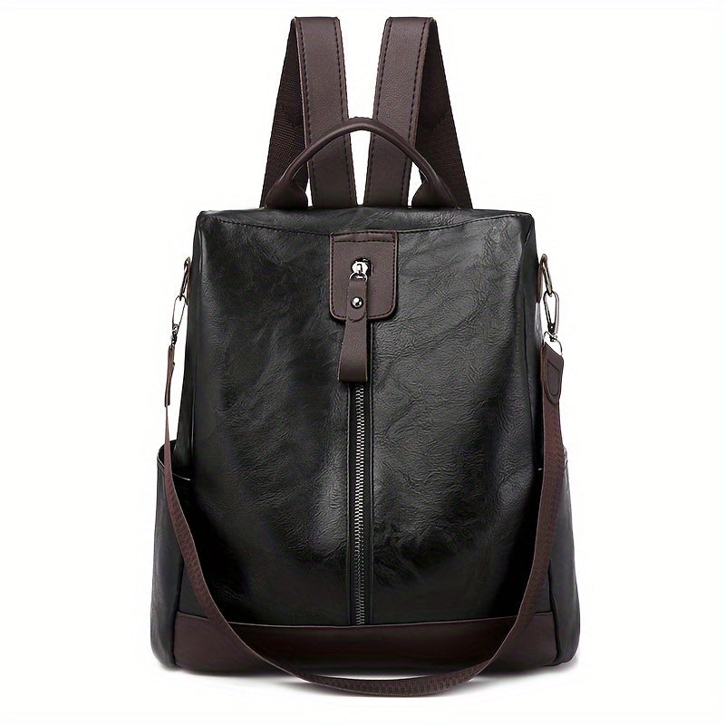 Anti-Theft Backpack – Women's Vegan Leather, Hidden Zippers & Water-Resistant