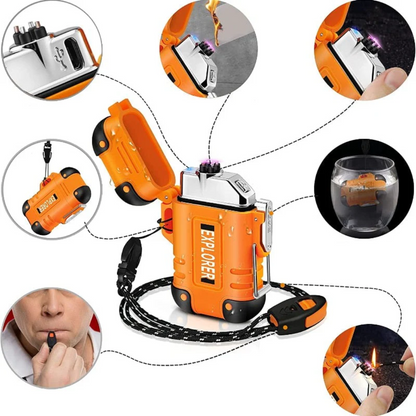 Electric Arc Lighter – Windproof, IP56 Waterproof, USB-C Rechargeable 220mAh