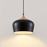 Modern Scandinavian Pendant Light | Iron & Wood Grain Design